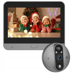 BEZPRZWODOWY WIDEODOMOFON WI-FI 4,3" LCD 3 MP 5000mAh 166° CZUJNIK RUCHU